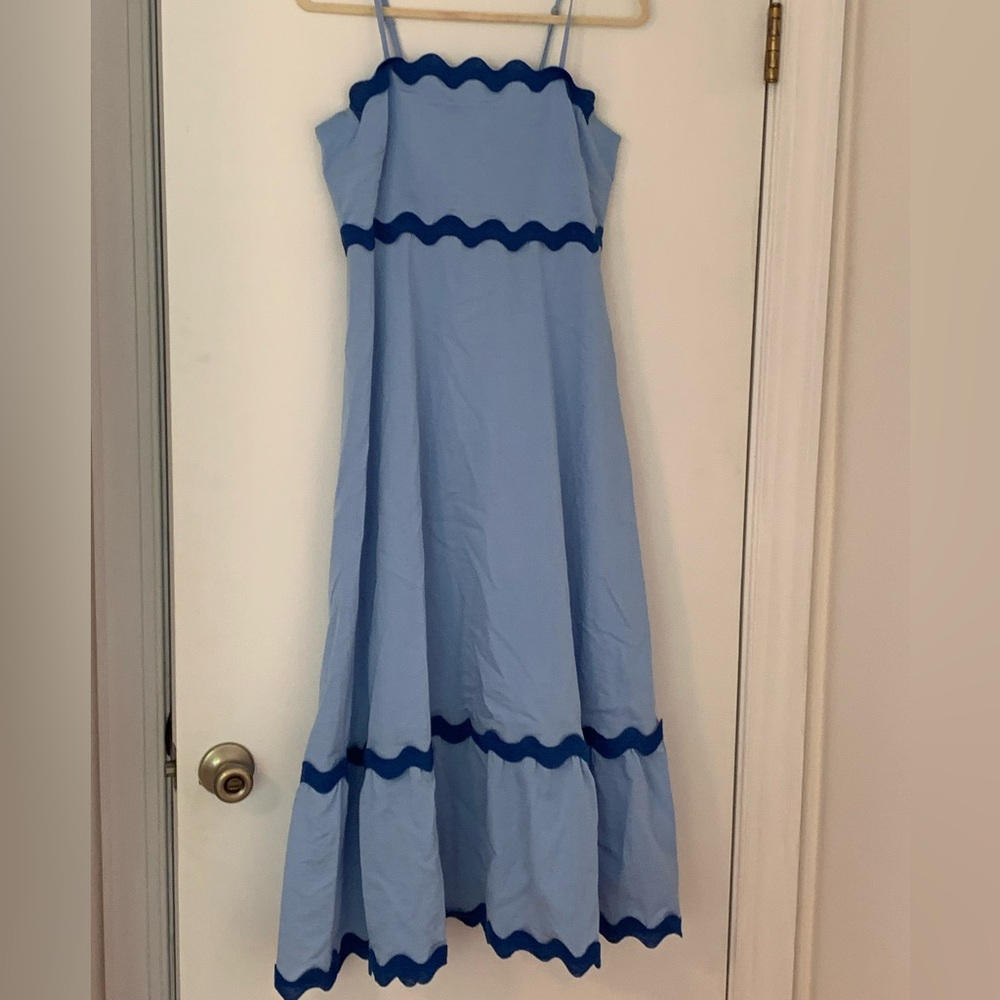 Blue Womens Dress with Navy Accents